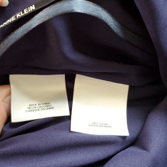 Anne Klein Hi-Low Dress, Sheer- fully lined, Blue & White, Size 8 NWT - Picture 9 of 9